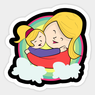 Mother and daughter together Sticker